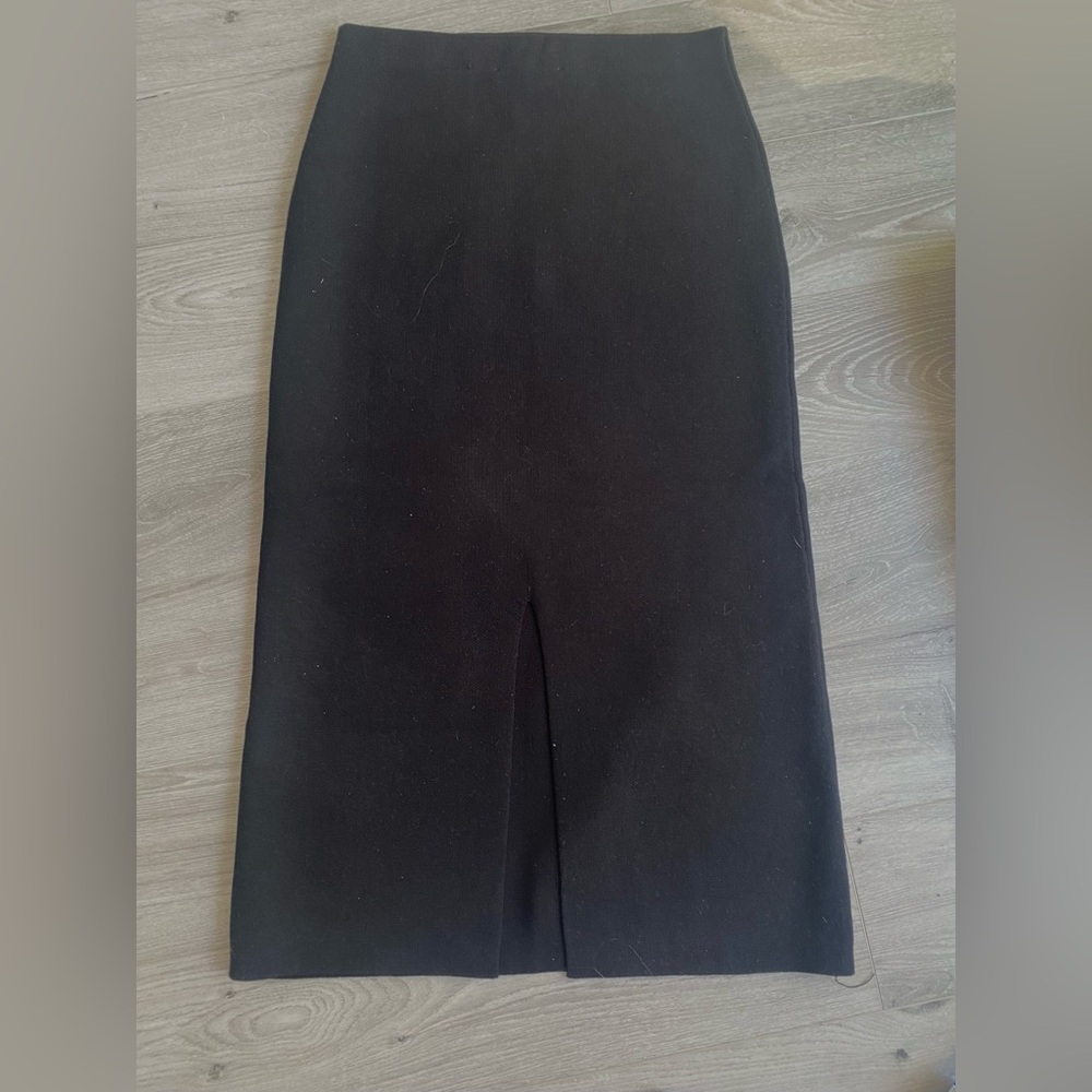 Zara Black Knitted Midi Skirt - Picture 10 of 10
